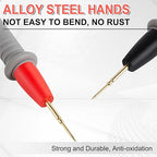 Multimeter Probe Test Lead,1000V 20A Meter Tester Needle Point Accurate Readings & Clips Clamp Cable Wire Test & Test Hook Clip,for Multi Testers