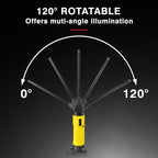 Mechanic Light,1000 Lumens Rechargeable LED Work Light with Magnetic Base, 120° Rotate 3 Modes, 4000mAh Magnetic Flashlight for Car Repair, Camping, and Emergency (2 Pack)