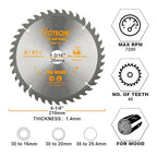 Hoteche 8-1/4-Inch Circular Saw Blade for Wood 40-Tooth Tungsten Carbide-Tipped Blade High-Performance Professioal Saw Blade for Miter Saw and Table Saws with 1-inch, 13/16-inch, 5/8-inch Arbor