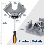 2pcs Right Angle Woodworking Clamp, With Adjustable Aluminum Alloy Swing Jaw, Single Handle Clamps, For Welding, Woodworking