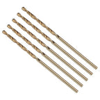 Drill Bit, #50 Cutting Diameter, 4341 HSS Gold Finish 118° Cutting Angle Number Jobber Bits - (Applications: for Drilling Soft Metal Plastic Wood), 5-Pieces