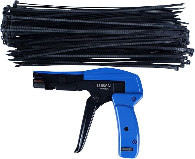 Cable Wire Tie Gun With Cable Ties, Professional Fastening Cable Install and Cut Plastic Nylon Ties Tool