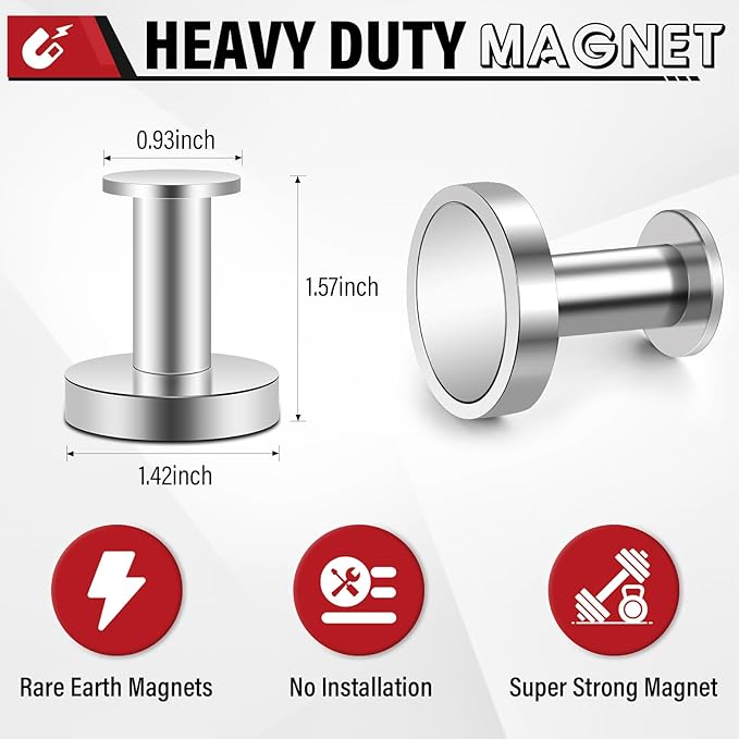 Camping Essentials, Cruise Essentials Must Haves, Strong Magnetic Hooks, 150Lb Magnets with Hooks, Magnetic Hooks Heavy Duty for Grill, Cruise Ship, Garage, Hanging - 3Pcs