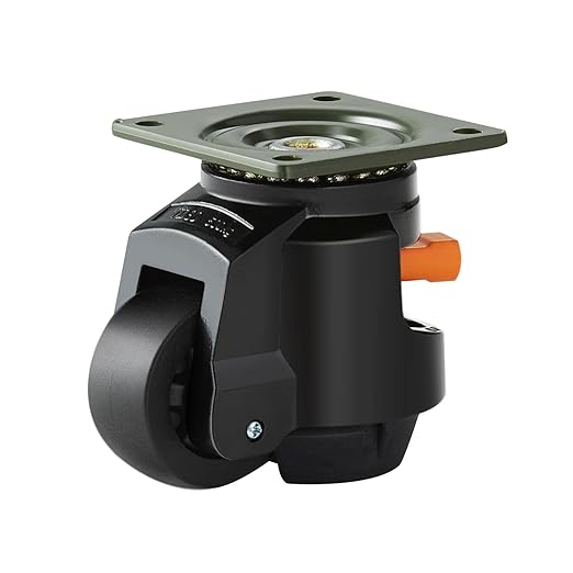 VEVOR Leveling Casters Set of 4, 2.5" Heavy Duty with Upgraded Ratchet Handle Design kit Capacity 4400 lbs, 360 Degree Swivel Caster Wheels, Adjustable Casters with Feet for Furniture, Equipment