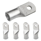SELTERM 5pcs 1/0 AWG 1/4" Tinned Copper Wire Lugs, Ring Terminals, Battery Cable Ends, UL Marine Grade Electrical Battery Terminal Connectors