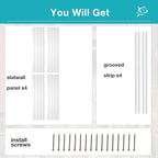 NeatiEase Slatwall Panel Wall Storage Systems, 4 x 4ft Slat Wall Paneling Garage Wall Organizer, Heavy Duty Wall Mounted PVC Wall Rack (White)