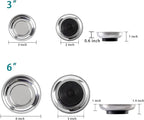 5 Pieces Magnetic Trays Set Stainless Steel Magnet Tool Tray Parts Holder for Screws, Sockets, Bolts, Pins, Mechanic's and Automotive