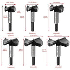 ASNOMY 6PCS Large Size Forstner Bit set, 1-3/8Inch to 2-3/4Inch Carbide Tipped Forstner Drill Bit for Hard Wood, Wood Drilling bit Set Woodworking Hinge Cutter Tool Kits for Wood Plastic Plywood