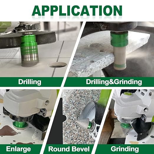 Tile Hole Saw Kit - 6/6/8/35/50/65mm Diamond Core Drill Bit+1" Versatile Drilling Milling Bit+2" Beveling Chamfer Bit+SDS&Triangle Adapter to 5/8-11" Thread for Porcelain Ceramic Granite Marble