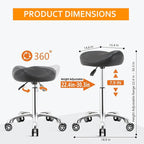 Saddle Stool Chair with Wheels,Ergonomic Swivel Rolling Height Adjustable for Salon Beauty Clinic Dentist Tattoo Home Office