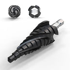 Four Spiral Flute Step Drill Bit, 3/16" - 7/8"(12 Sizes) 1/4" Hex Shank Cobalt Step Drill Bit Fully Coated with TiAlN for Metal, Stainless Steel, Aluminum, Plastic
