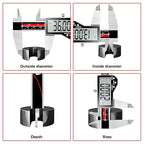 Digital Caliper Electronic Caliper Measuring Tool Precision Digital Vernier Caliper Inch/Millimeter/Fraction Measurement Micrometer for Jewelry - Metal Metric Measure Caliper for Engineer Carpenter
