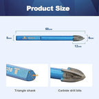 Masonry Drill Bit BRSCHNITT 1/4"*10pcs Carbide Tips Concrete Drill Bit Set for Pots Bottles Ceramic Tile Glass Brick Ceramic Triangle Shank
