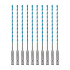 toolant 5/32" Concrete Drill Bit Set & Masonry Drill Bit Set, Shockproof Hex Shank Hammer Drill Bit Set for Glass/Brick/Plastic/Cement/Tile, Industrial Strength Carbide Drill Bit Tip 1/4" Box of 10