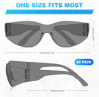 WFEANG Safety Glasses - Tinted Protective Eyewear with ANSI Z87.1, Scratch & Impact Resistant Eye Protection Glasses for Work, Lab, Construction (Pack of 50 Smoke)