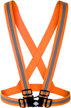 Dazonity High Visibility Safety Vest,Lightweight,Adjustable & Elastic Vest,Hi Vis Reflective Strips, Fit for Men & Women, Construction,Cycling, Runnning, Surveyor, (Orange)