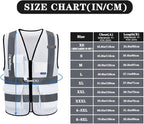 A-SAFETY Hi Reflective Safety Vest,Hi Vis Bright Neon Colors Safety Vest with 4 Reflective Strips 7 Pockets(White M)