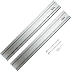 POWERTEC 110" Track Saw Guide Rail Joining Set for Kreg Track Saws, Include 2x55" Extruded Aluminum Guide Rail and 2 Rail Extension Connectors Perfect for Repeatable Rip Cuts & Crosscuts (71991)