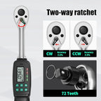 1/2-Inch Drive Digital Torque Wrench, 5-99.5 ft-lb (6.8-135 Nm), ±2% Accuracy - Professional Electronic Wrench with Buzzer & LED Alerts for Precision Automotive, Motorcycle & Engine Work