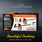 HORUSDY 12'' Bar Clamps for Woodworking, 2PCS Quick F Wood Working Clamps Sets, with 150 LBS Load Limit