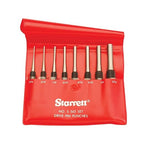 Starrett Drive Pin Punch Set with Knurled Grip and Protective Vinyl Case - 4" Length, 1/16", 3/32", 1/8", 5/32", 3/16", 7/32", 1/4", 5/16" Punch Diameter - Set of 8 - S565PC