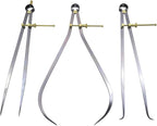 Taytools 468051 3 Piece Set Toolmaker's “Yankee” Rapid Adjust Quick Spring Nut Dividers, Inside ID & Outside OD Calipers, 0-12 Inches / 300 mm Range, Brass Fulcrum and Fine Adjustment, Flat Leg