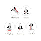 Scriber Gauge 14 Inch – Long Measuring Tool, Marking Ruler, Layout Square, Thickness Gauge, CNC Aluminum Tool for Woodworking, Joinery, Framing, Furniture, Cabinet (New Version)