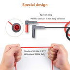 Banana Plug Multimeter Test Leads, 1000V 20A Digital Multi Meter Clamp Tester Probes (2 pcs)
