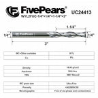 FivePears Up Cut Spiral Router Bit for CNC, 1/4 inch Cutting Diameter and 1-1/4 inch Cutting Length 1/4 inch Shank Carbide End Mill Router Bit for Wood Carving Engraving Grinding Grooving
