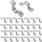 Hordion 30Pcs 1" Two Hole Strap U Bracket, M25 Rigid Pipe Strap Stainless Steel Conduit Clamp for Fixing Pipe