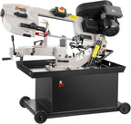 VEVOR Metal Horizontal Band Saw, 7 x 8.25 in Rectangular Cutting Capacity, 110/220V Vertical Cutting Bandsaw with 1.1 kW Motor, 0-45° Angle Adjustment, Variable Speed, for Metal, Wood, and Plastic