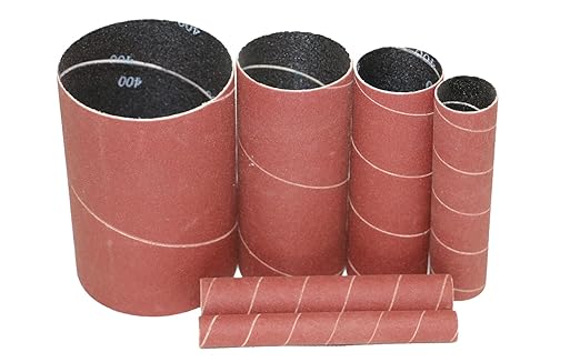 Dark Stone Sanding Sleeves for Spindle Sander, 4-1/2 Inch 6-Pack in 6 Diameters 1/2”, 3/4”, 1”, 1-1/2”, 2” and 3” (600 Grit)