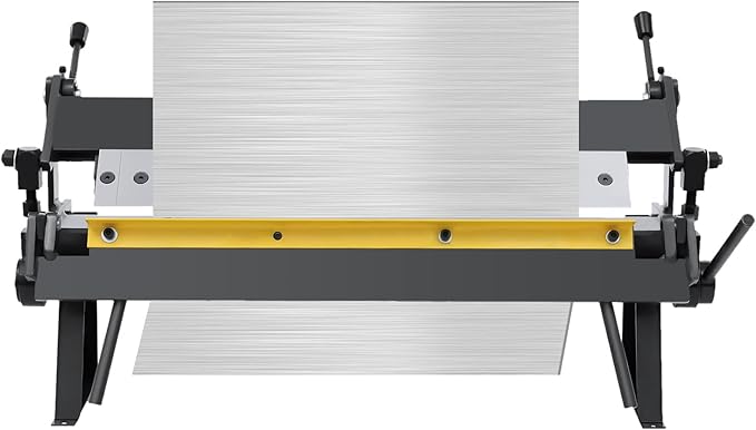 24 Inch Box and Pan Brake, Sheet Metal Bending Machine Industrial Floor Standing Metal Hand Brake W-2420A 20ga Mild Steel Plate Bend Tool for Metal Product