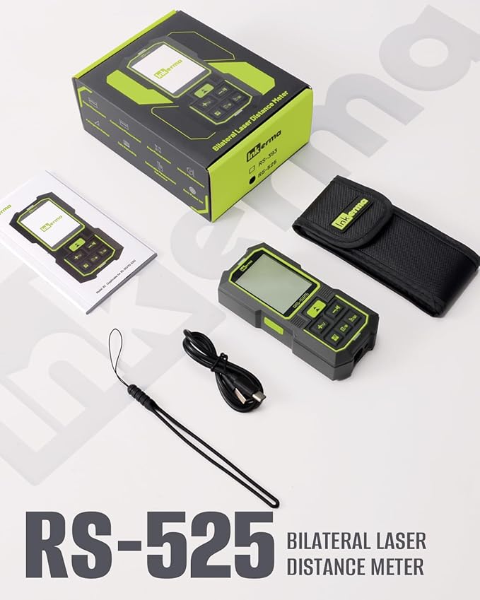 Dual Laser Measurement Tool, 525Ft/160M Bilateral Laser Distance Meter, Rechargeable Laser Measure with Ft/in/M Multiple Units, Angle Sensor, Pythagorean Mode, Area and Volume
