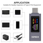 UMLIFE 2PCS 360W USB C Tester Power Meter, 4-30V 0-12A Type-C PD Tester Digital Multimeter, Power Voltage and Current Tester Meter, Power Bank Capacity Voltmeter USB Cable Charger Detector