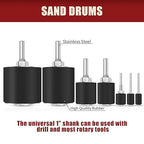 VIBRATITE 37 Pieces Drill Press Sanding Drum Kit, 80 and 120 Grit Spindle Sander Sleeves with Tool Carrying Case for Rotary Tools, Power Drill, Woodworking, Paint, Metal Surfaces Polishing Jobs