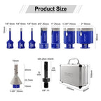 SHDIATOOL Diamond Drill Core Bits,Tile Drilling Core Hole Saw Cutter Beveling Chamfer for Porcelain Marble Ceramic Granite with SDS Plus Adapter 9pcs(6/6/6/20/25/35/50/10-35MM/SDS)