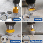 HIGHDRIL Diamond Drill Bits Kit with Triangle Shank for Porcelain Tile Ceramic Marble Brick Concrete Vacuum Brazed Hole Saw(6/8/10/20/25/28/32/35/45/65mm+50mm Hex Shank Chamfer Beveling Bit