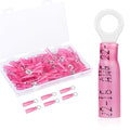 200 Pack Heat Shrink Ring Terminals - #10 - Red 22-16 AWG Marine Grade Heat Shrink Wire Connectors - Tinned Red Copper Eyelet Wire Connectors