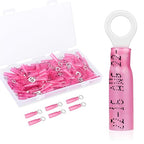 200 Pack Heat Shrink Ring Terminals - #10 - Red 22-16 AWG Marine Grade Heat Shrink Wire Connectors - Tinned Red Copper Eyelet Wire Connectors