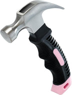 KURUI Pink Small Hammer for Picture Hanging Nails Drywall Anchors, Picture Hanging Tool, High Hardness 8oz Claw Hammer With Shock-Absorbing Non-Slip Handle for Kids and Women
