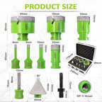 Diamond Core Drill Bits Set - 10pcs Tile Hole Saw Kit 6/8/10/25/35/50/65mm with 2" Diamond Beveling Chamfer Bits for Porcelain Ceramic Tile Granite Marble