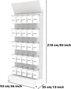 Metal Pegboard Panels - Peg Board Shelving with 30 Hooks,85x36x13 in,Portable Peg Board Organizer for DIY, Kitchen Decoration,Mobile Phone Shop/White