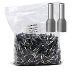 Fidioto Grey 1000pcs AWG12 Wire Ferrules Terminals Kit, Terminal Connector Wire Insulated Cord Pin Ends Terminals for Electric, Industrial, Chemical Industry, Power Control System, etc.