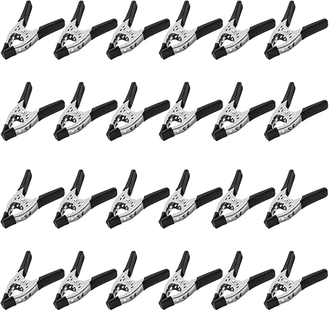 Lot of 24-6" inch Spring Clamp Large Super Heavy Duty Spring Metal Black - 3 inch Jaw Opening