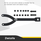 Variable Pin Spanner Wrench | 15PCS Adjustable Cylinder Spanner Wrench Set,1/2" Drive Ratchet Fan Clutch Pully Holder Wrench Tool Kit for Cars, Motorcycles