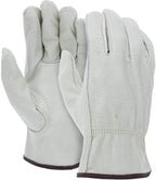 ATERET 36 Pairs Large Heavy Duty Durable Cowhide Leather Work Gloves I Driver Gloves for Truck Driving, Warehouse, Gardening, Farming