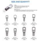 Glarks 125Pcs Marine Grade Heavy Duty Tinned Copper Wire Lugs Battery Cable Ends Eyelets SC Ring Terminal Connectors Assortment Kit