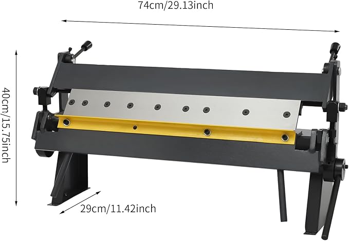 24" Pan and Box Brake Machine, Industrial Sheet Metal Precision Hand Brake Machine, 0-135° Bending Precision W-2420A Sheet Metal Bending Machine, for Carbon Steel, Copper, Aluminum Plate