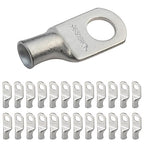 SELTERM 25pcs 6 AWG 5/16" Stud (Wide Pad) Marine Grade Tinned Copper Battery Cable Lugs,6 Gauge Ring Terminals,UL Wire Lugs Electrical Battery Cable Ends,Tinned Copper Lugs Battery Terminal Connectors